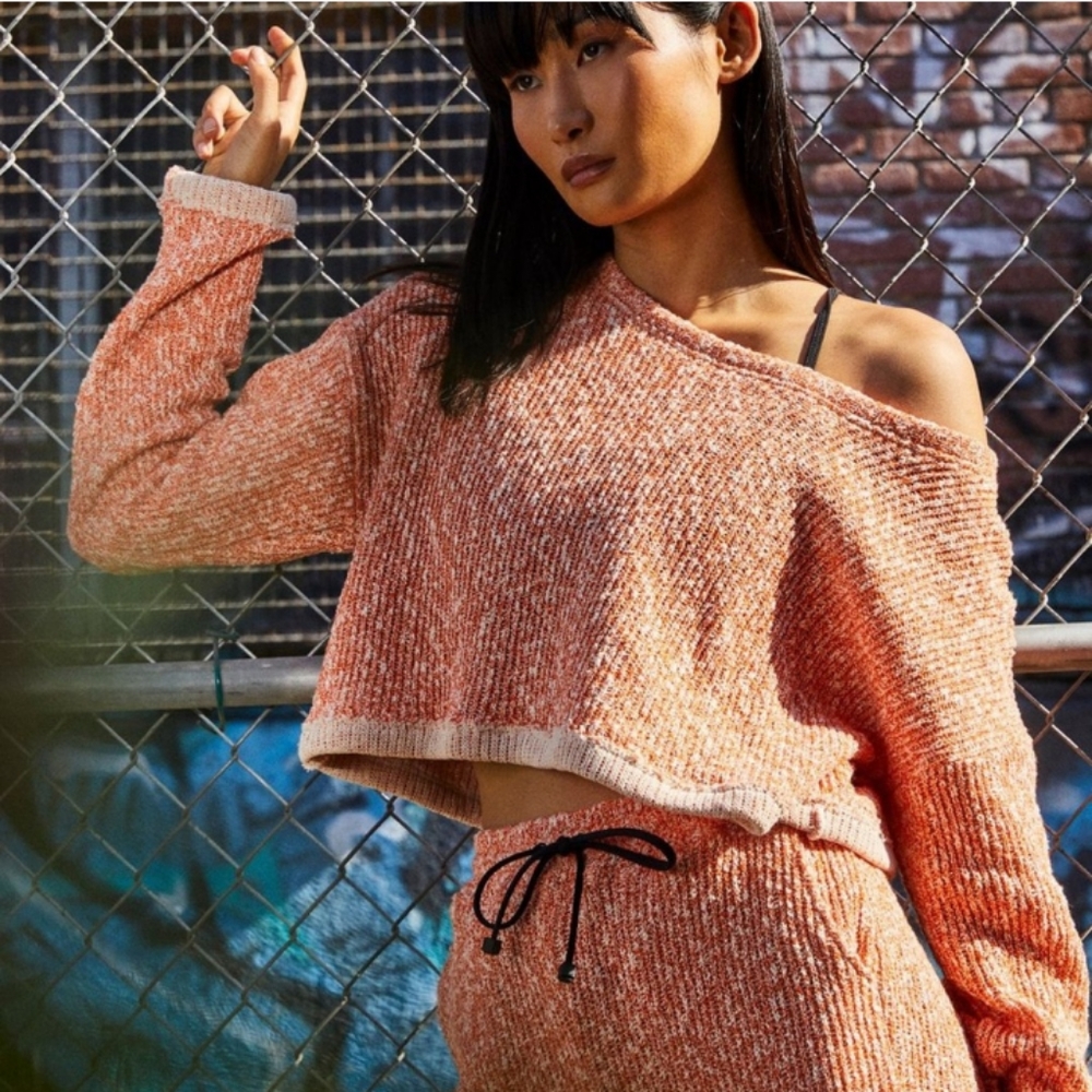 Women's Orange Knit Sweater